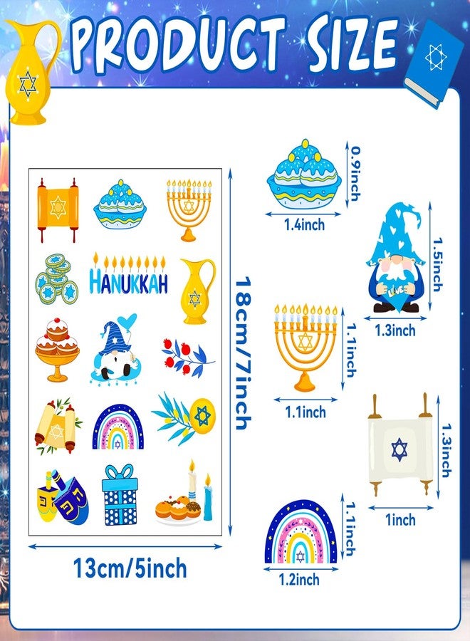 JULMELON 240 PCS Happy Hanukkah Stickers, Assorted Dreidels Menorah Candles Chanukah Stickers for Hanukkah Party Favors Chanukah Gifts Crafts - Image 2